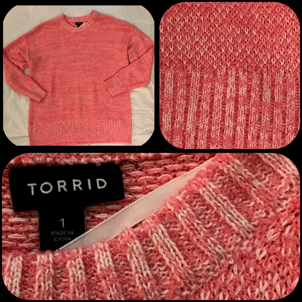 SIZE 1X TORRID NWOT Coral Knit Pullover Sweater